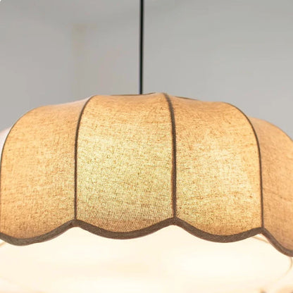 Hoshira Linen Pendant Light – Japandi Wabi-Sabi Ceiling Lamp | Soft Ambient LED Lighting for Modern Interiors