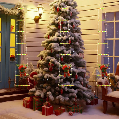 Santa Ladder LED Lights – Climbing Santa Christmas Decoration | USB-Powered Festive Lighting