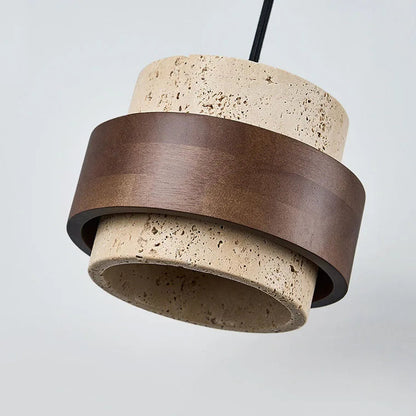 Natural Stone Pendant Light with LED – Modern Minimalist Hanging Lamp | Warm Ambient Interior Lighting