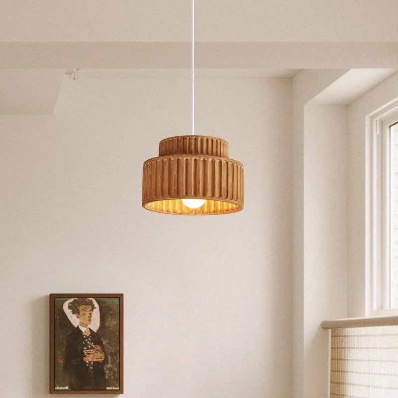 Veloura Resin Pendant Light – Nordic LED Ceiling Lamp | Minimalist Japandi Lighting for Modern Interiors