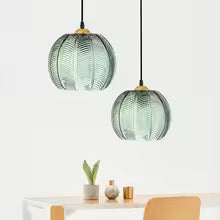 Aalin Pendant Lamp – Elegant Leaf Pattern Glass Hanging Light for Dining Rooms & Modern Interiors