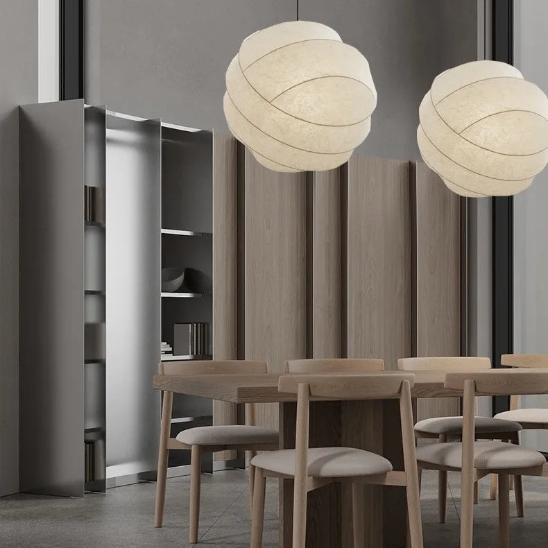 SereneSilk Pendant Light – Wabi-Sabi Silk Ceiling Lamp | Japanese Minimalist Lighting for Elegant Interiors