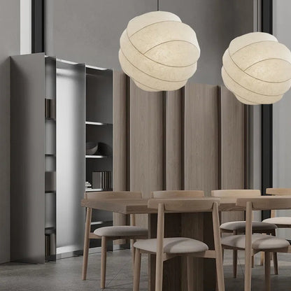 SereneSilk Pendant Light – Wabi-Sabi Silk Ceiling Lamp | Japanese Minimalist Lighting for Elegant Interiors