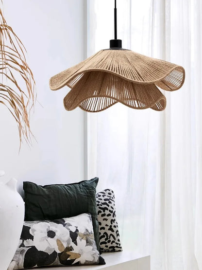WabiRope Aura: Scandinavische Wabi Sabi Hennep Touw Hanglamp-Leuchtezauber