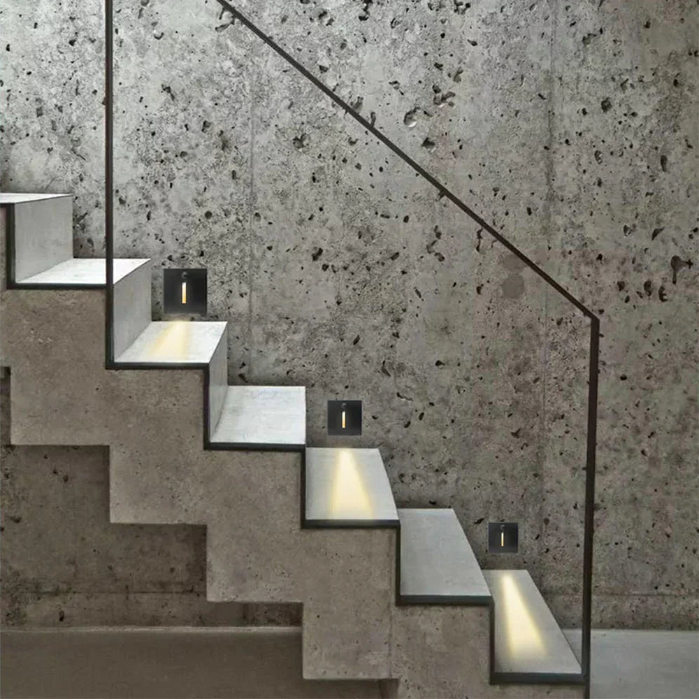 LED Motion Sensor Step Light – Recessed Wall Lamp | Smart Stair & Hallway Lighting | Modern Aluminium Design