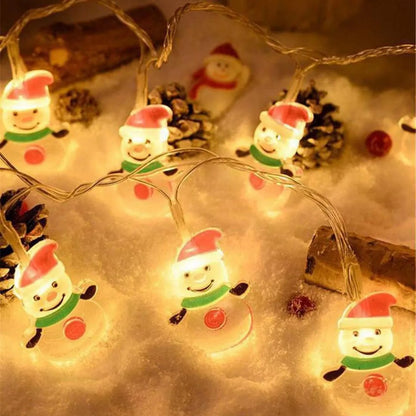 LumiJoy Christmas LED String Lights – Santa, Snowman & Christmas Tree Decorative Fairy Lights
