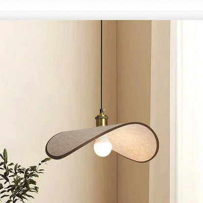 Wabi-Sabi Pendant Light with Fabric Shade – Japandi Retro Ceiling Lamp | Warm Ambient Interior Lighting