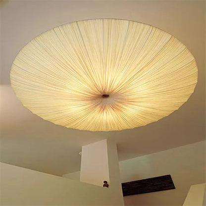 Aethera Ceiling Light – Wabi-Sabi Fabric LED Pendant | Minimalist Floating Disc Lamp for Contemporary Interiors