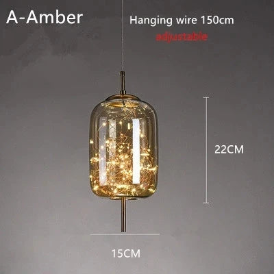 Modern Glass LED Pendant Light – Dimmable Hanging Ceiling Fixture | Luxury Designer Chandelier | Contemporary Home Lighting