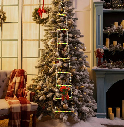 Santa Ladder LED Lights – Climbing Santa Christmas Decoration | USB-Powered Festive Lighting
