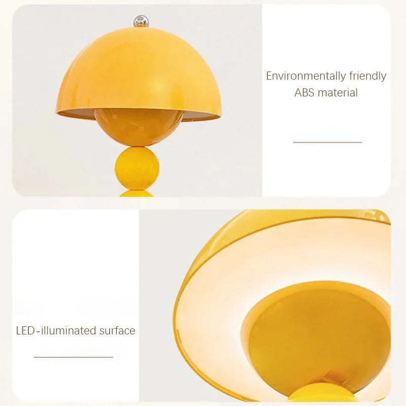 Nordic Floral LED Table Lamp – USB Dimmable Night Light | Decorative Bedside Lamp | Modern Home Accent Lighting