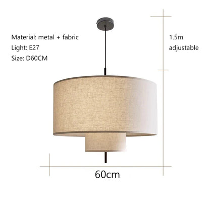 Modern Wabi-Sabi Fabric Pendant Light – Nordic LED Hanging Ceiling Lamp | Soft Ambient Lighting | Premium Designer Fixture