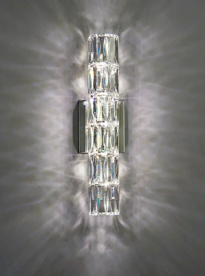 Crystal Luxe LED Wall Light – Stainless Steel Wall Lamp with Clear Glass Shade | Contemporary Ambient Lighting | Elegant Interior Feature