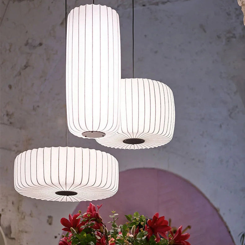 Serenea Silk Pendant Light – Wabi-Sabi Hanging Lamp | Japanese Nordic Ceiling Light for Elegant Interiors