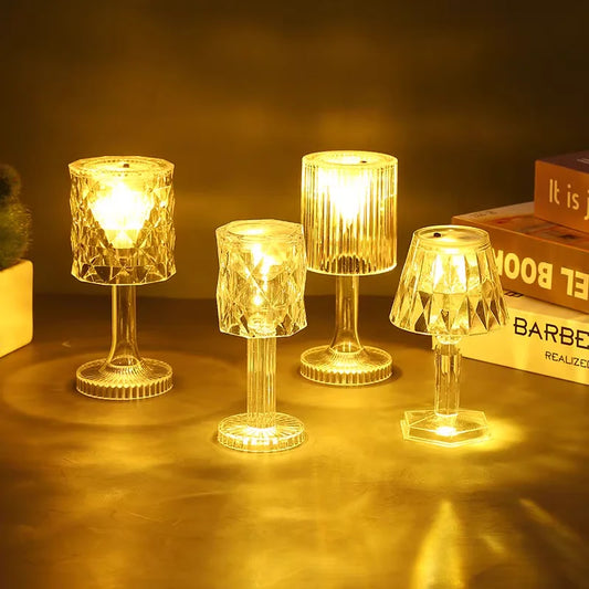 Crystal LED Accent Table Lamp – Colour Changing Touch Night Light | Decorative Bedside Lamp | Elegant Mood Lighting