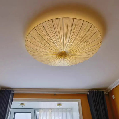 Aethera Ceiling Light – Wabi-Sabi Fabric LED Pendant | Minimalist Floating Disc Lamp for Contemporary Interiors
