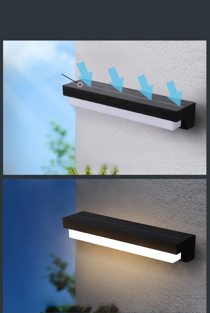 Solar LED Outdoor Wall Light – Waterproof Exterior Wall Lamp | IP65 Garden & Fence Lighting | Energy-Saving Solar Security Light