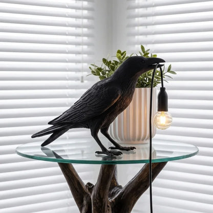 Modern Lucky Bird Resin Table Lamp – Creative LED Decorative Light | Contemporary Bedside Lamp | Designer Home Accent
