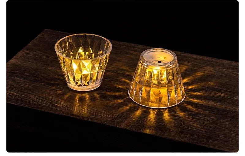 Crystal LED Accent Table Lamp – Colour Changing Touch Night Light | Decorative Bedside Lamp | Elegant Mood Lighting