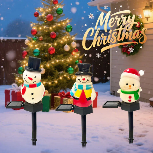 SnowGlow Solar Snowman Path Lights – Waterproof LED Garden Lights | Festive Outdoor Christmas Decoration