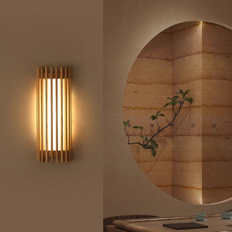 Kiyora Walnut Wall Light – Japanese Wabi-Sabi LED Wall Lamp | Warm Ambient Lighting for Modern Interiors