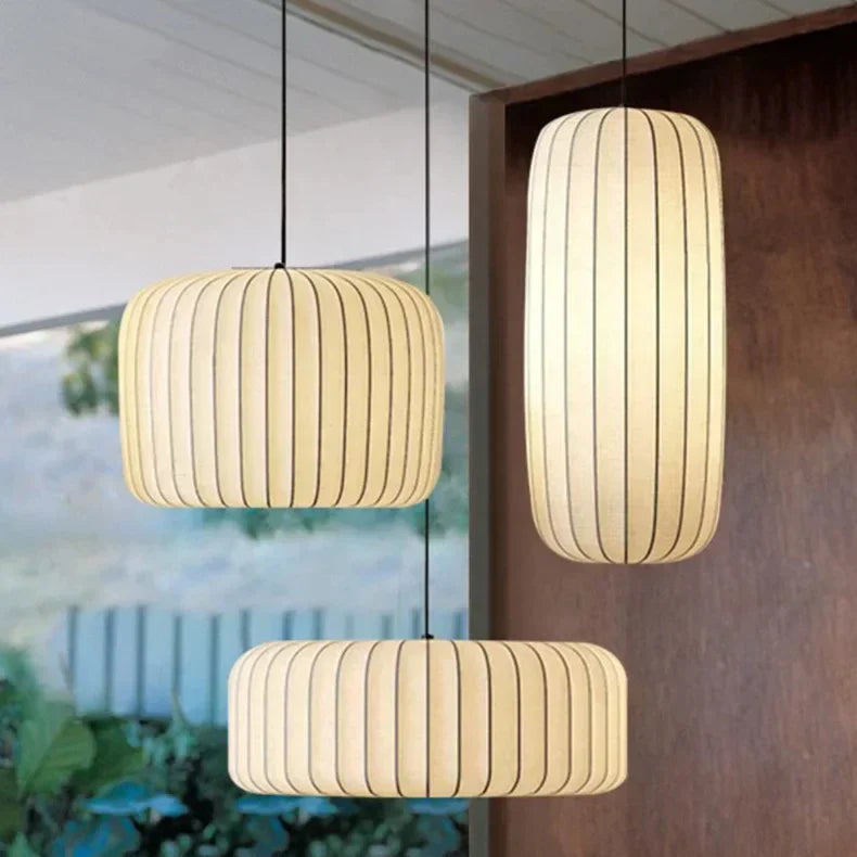 Serenea Silk Pendant Light – Wabi-Sabi Hanging Lamp | Japanese Nordic Ceiling Light for Elegant Interiors