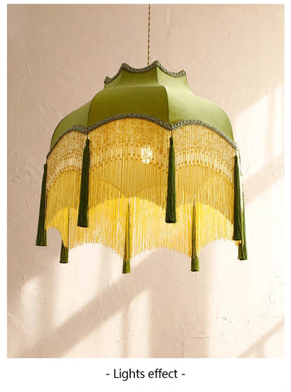 Versailles Tassel Pendant Light – French Vintage Chandelier | Luxury Fabric Ceiling Lamp | Timeless Interior Elegance
