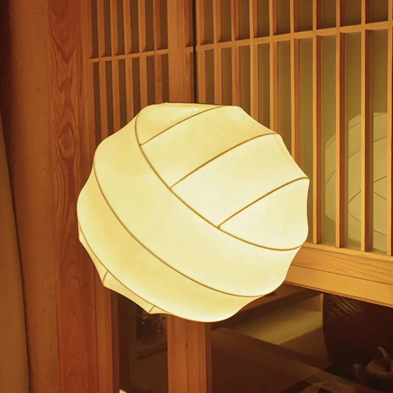 SereneSilk Pendant Light – Wabi-Sabi Silk Ceiling Lamp | Japanese Minimalist Lighting for Elegant Interiors