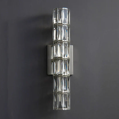 Crystal Luxe LED Wall Light – Stainless Steel Wall Lamp with Clear Glass Shade | Contemporary Ambient Lighting | Elegant Interior Feature
