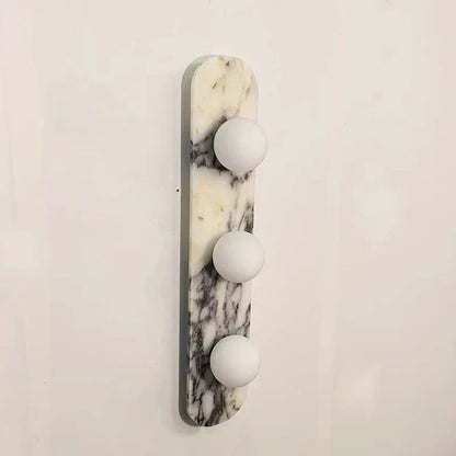 Marble LED Wall Light – Modern Designer Wall Lamp | Luxury Ambient Lighting | Contemporary Stone & Glass Feature
