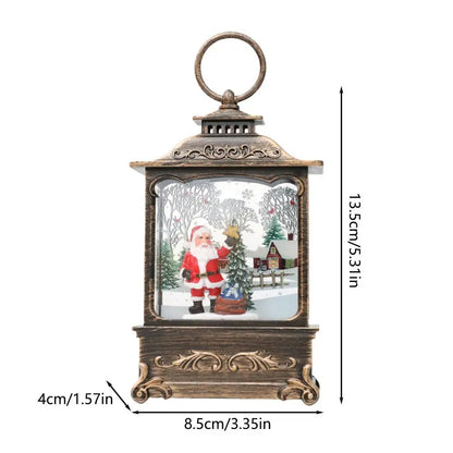 LumiGlobe LED Snow Lantern – Rotating Christmas Lantern with Snow Globe Effect