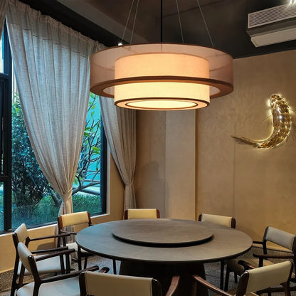 Veloura Silk Pendant Light – Luxury Beige Hanging Ceiling Lamp | Soft Ambient Lighting for Modern Interiors