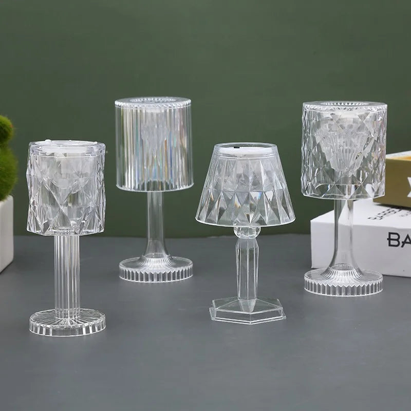 Crystal LED Accent Table Lamp – Colour Changing Touch Night Light | Decorative Bedside Lamp | Elegant Mood Lighting