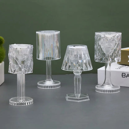 Crystal LED Accent Table Lamp – Colour Changing Touch Night Light | Decorative Bedside Lamp | Elegant Mood Lighting
