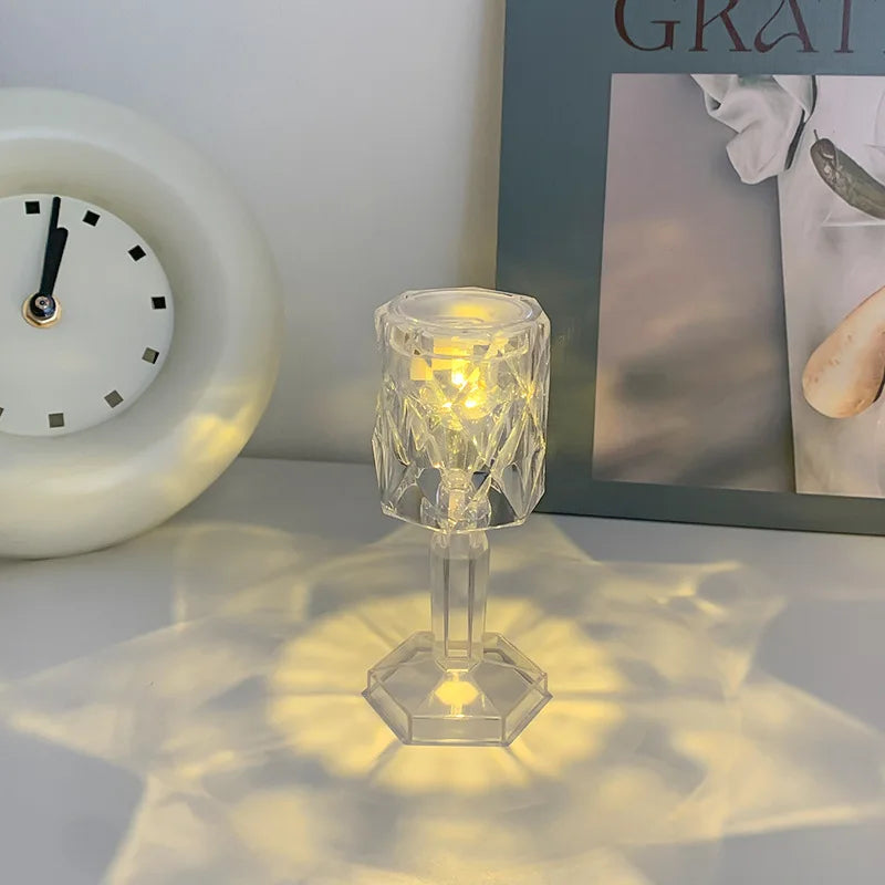 Crystal LED Accent Table Lamp – Colour Changing Touch Night Light | Decorative Bedside Lamp | Elegant Mood Lighting