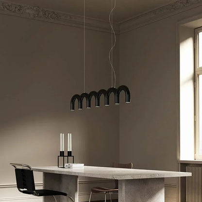 Sculptural U-Shaped LED Ceiling Light – Modern Designer Chandelier | Luxury Architectural Lighting