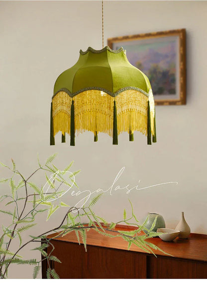Versailles Tassel Pendant Light – French Vintage Chandelier | Luxury Fabric Ceiling Lamp | Timeless Interior Elegance