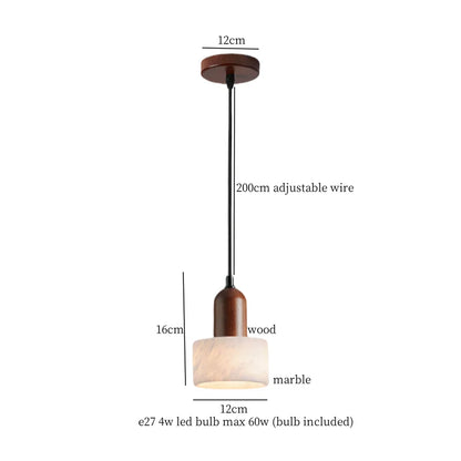 Marble Pendant Light with Iron Finish – Modern Nordic LED Ceiling Lamp | Luxury Contemporary Lighting