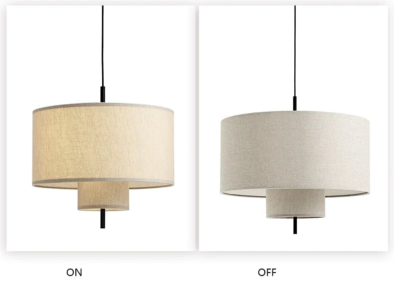 Modern Wabi-Sabi Fabric Pendant Light – Nordic LED Hanging Ceiling Lamp | Soft Ambient Lighting | Premium Designer Fixture