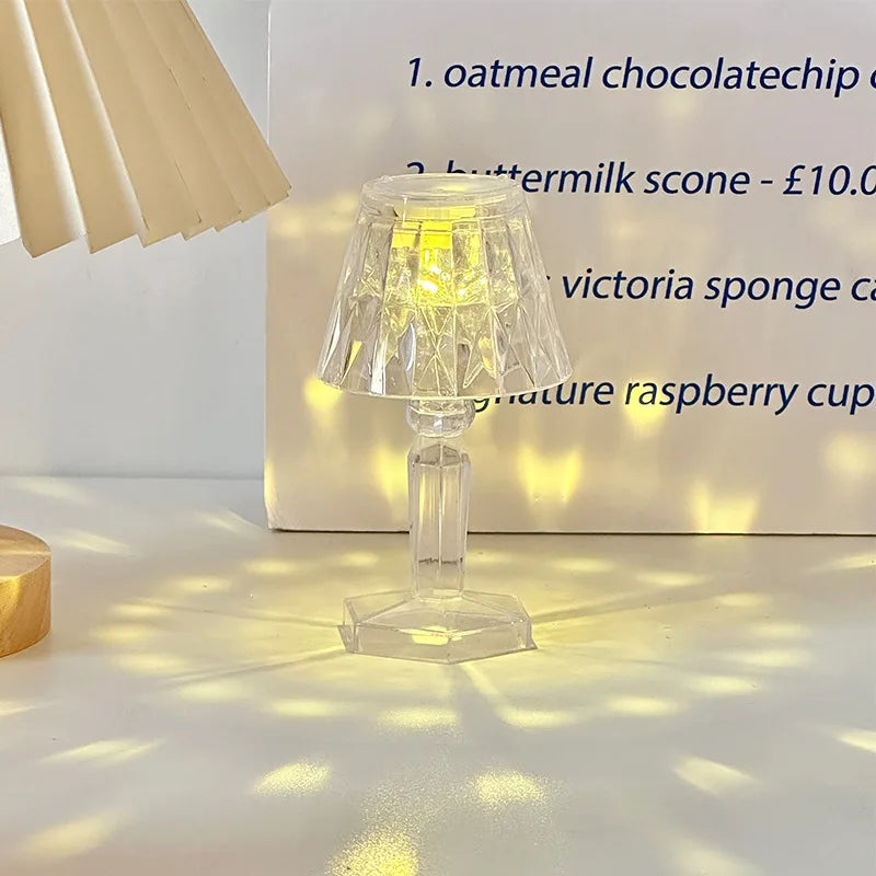 Crystal LED Accent Table Lamp – Colour Changing Touch Night Light | Decorative Bedside Lamp | Elegant Mood Lighting