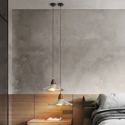 Japandi Wooden Pendant Light – Minimalist LED Ceiling Lamp | Wabi-Sabi Interior Lighting | Natural Contemporary Design
