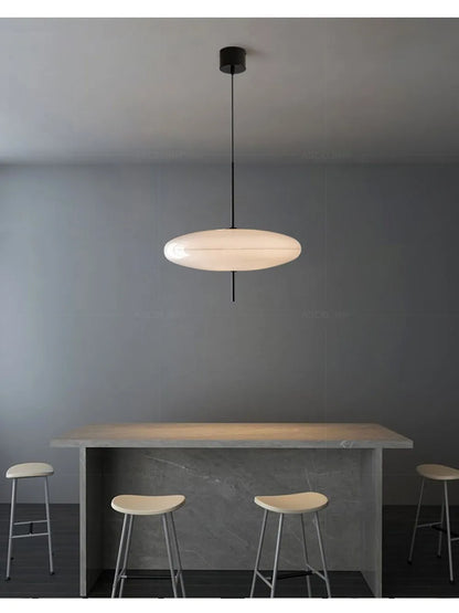 Modern UFO Pendant Light – Minimalist LED Hanging Lamp in Black or White for Living Rooms, Bedrooms, Restaurants & Offices
