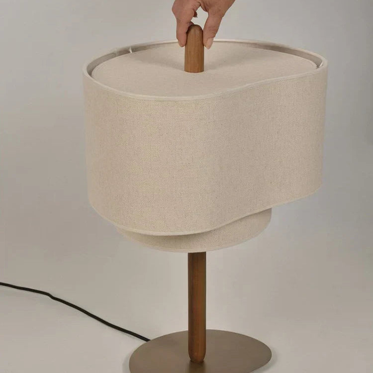 Hoshina Floor Lamp – Wabi-Sabi Fabric Standing Light | Japanese Minimalist LED Lamp for Calm Interiors