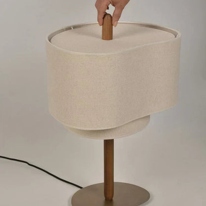 Hoshina Floor Lamp – Wabi-Sabi Fabric Standing Light | Japanese Minimalist LED Lamp for Calm Interiors