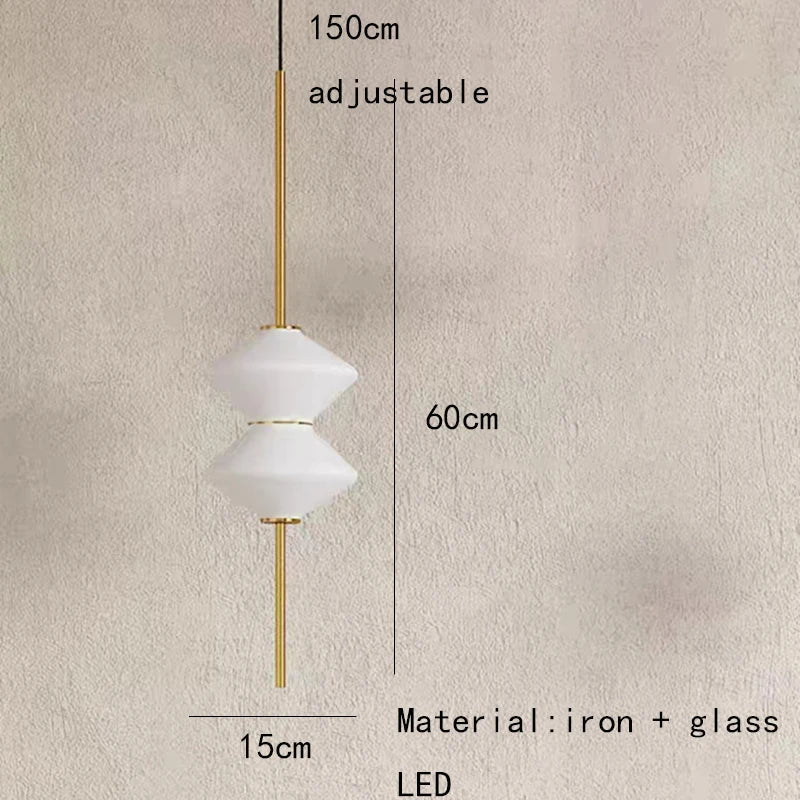 Modern White Glass Pendant Light – Adjustable LED Hanging Ceiling Fixture | Contemporary Globe Chandelier | Elegant Home Lighting