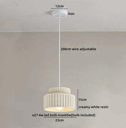 Veloura Resin Pendant Light – Nordic LED Ceiling Lamp | Minimalist Japandi Lighting for Modern Interiors