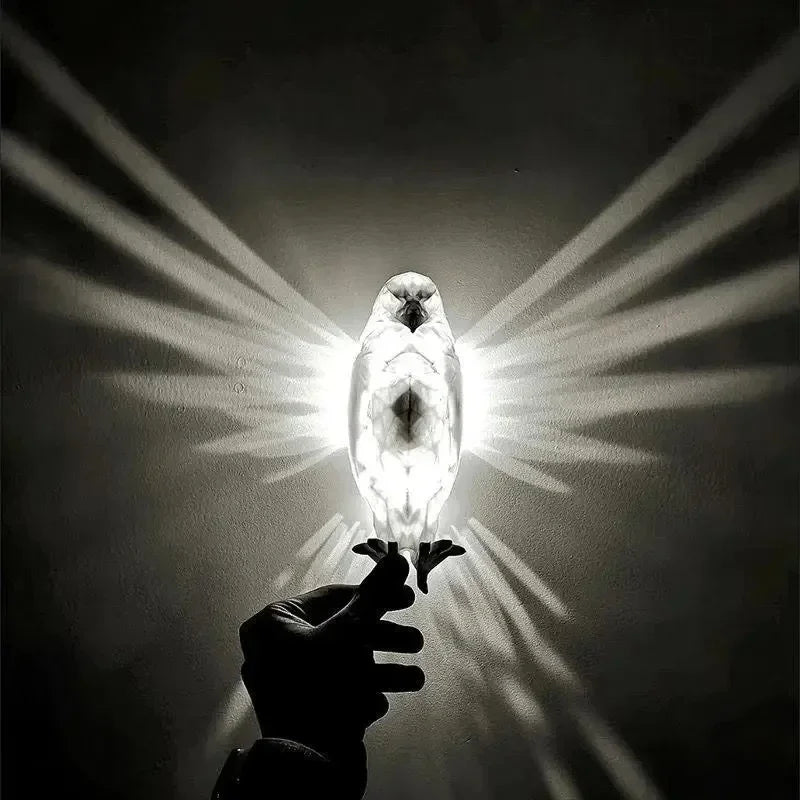 3D Bird Projection Wall Light – Modern Animal Wall Sconce | Decorative Ambient Lighting | Owl &amp; Eagle Designer Fixture