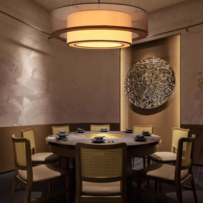 Veloura Silk Pendant Light – Luxury Beige Hanging Ceiling Lamp | Soft Ambient Lighting for Modern Interiors