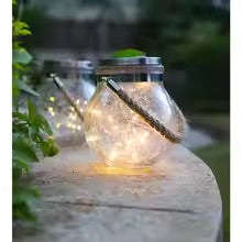 Set of 3 Solar-Powered Crackle Glass Garden Lights – Elegant Outdoor Solar Lighting