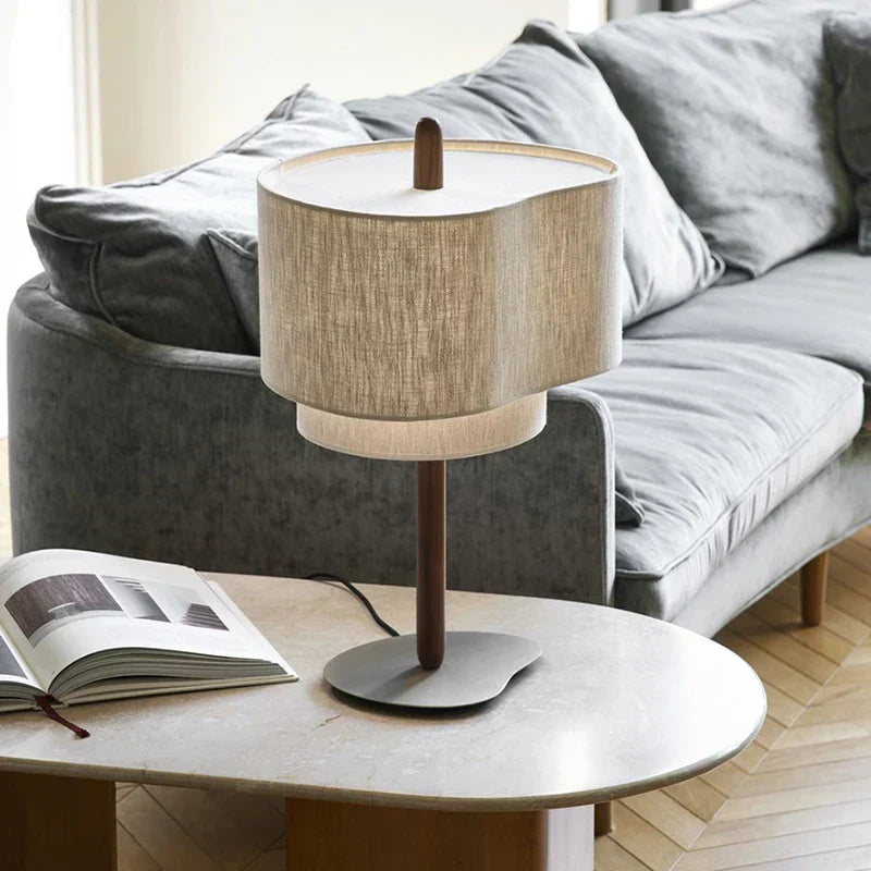 Hoshina Floor Lamp – Wabi-Sabi Fabric Standing Light | Japanese Minimalist LED Lamp for Calm Interiors